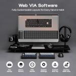 EPOMAKER Split70 Wireless Ergonomic Keyboard with QMK/VIA and Knob, Mechanical Gaming Keyboard with RGB, Hot-Swap, Creamy Linear Switch, PBT Keycap, Mac Modifier, Gasket, 70% Split Layout (Black)