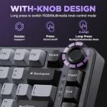 YUNZII B75 Mechanical Keyboard,75% Layout with Knob,Hot Swappable RGB Backlit Gasket Mounted, Creamy Typing, Double-Shot PBT Keycaps,Cherry Profile,for Win/Mac(Dark Grey, Milk V2 Linear Switch)