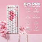 YUNZII B75 PRO Wireless Mechanical Keyboard,75% Layout with Knob,Hot Swap Gasket Structure,Creamy Pre-lubed Switches,RGB Backlit,Bluetooth/Type-C/2.4G for Win/Mac (White, Cocoa Cream V2 Switch)