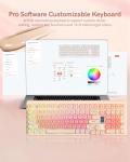 Keymatic Foundation Mechanical Keyboard,98% Pink Creamy Keyboard Gaming Keyboard,3 Mode with Multimedia Screen,RGB Backlit,Jelly MOA Profile keycaps for Win/Mac,Pink
