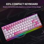 Hexgears MAG68 65% Mechanical Gaming Keyboard Wire, Magnetic Switch Hot-Swappable Keyboard, All-Aluminum Case, 16.8M RGB Backlit&Strip, Rapid Trigger, 8000Hz Polling Rate-Late Sakura