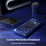Keychron Q3 Wired Custom Mechanical Keyboard Knob Version, TKL Tenkeyless QMK/VIA Programmable Macro with Hot-swappable Gateron G Pro Blue Switch Double Gasket Compatible with Mac Windows Linux (Blue)