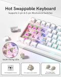 Keyporia L75 Wireless Mechanical Keyboard with Knob, 75% Hot Swappable Custom Gaming Keyboard Gasket Structure with RGB Backlit, Pre-lubed Switches, Crystal Jelly PBT Keycaps, 2.4GHz/USB-C/BT5.0 Mode