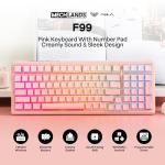 MechLands Aula F99 96% Wireless Gaming Keyboard, 8000mAh Battery, Creamy Gasket Mechanical Keyboard, BT/2.4GHz/USB-C, Hot-Swappable, Pre-lubed Linear Switch, Programmable RGB, Win/Mac (Pink Gradient)