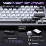 YUNZII B75 Mechanical Keyboard,75% Layout with Knob,Hot Swappable RGB Backlit Gasket Mounted, Creamy Typing, Double-Shot PBT Keycaps,Cherry Profile,for Win/Mac(Dark Grey, Milk V2 Linear Switch)