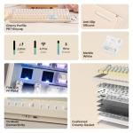EPOMAKER Galaxy100 Lite QMK/VIA Gaming Keyboard with 8000mAh Battery and Numpad, 1800 Aluminum Mechanical Keyboard, USB-C/BT/2.4Ghz, Hot-Swap, Creamy Sound (Creamy White, Marble White Switch)