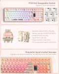 Keymatic Foundation Mechanical Keyboard,98% Pink Creamy Keyboard Gaming Keyboard,3 Mode with Multimedia Screen,RGB Backlit,Jelly MOA Profile keycaps for Win/Mac,Pink