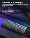 Keyporia X98 Wireless Mechanical Keyboard, RGB Backlit Custom Gaming Keyboard with Number Pad, BT5.0/2.4GHz/USB-C, Gasket Structure, Hot Swappable Pre-lubed Linear Switch, Side Printed PBT Keycaps