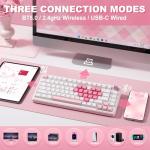 YUNZII B75 PRO Wireless Mechanical Keyboard,75% Layout with Knob,Hot Swap Gasket Structure,Creamy Pre-lubed Switches,RGB Backlit,Bluetooth/Type-C/2.4G for Win/Mac (White, Cocoa Cream V2 Switch)