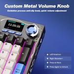 NACODEX AK35I V4 Customizable Wireless Gaming Mechanical Keyboard, Wired/Wireless 2.4G/BT, Gasket Structure, 10000mAh Battery, Full-Color RGB, 1.14-inch Color Screen, Knob, Multi-Function Keys.