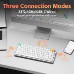 nuphy Air75 V3 Hot Swappable Wireless Mechanical Keyboard, 84 Keys 75% Custom Low Profile Keyboard with Knob, RGB Backlit, Gasket Mounted, Support Bluetooth/2.4GHz/USB-C,White-Red Nano