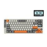EPOMAKER RT85 Wireless Mechanical Keyboard with Joystick & DIY Screen, 8000mAh, BT/USB/2.4Ghz, Gasket, 5-Layer Paddings, Hot-Swap, PBT Keycap, 75% Gaming Keyboard (Retro White, Creamy Jade)