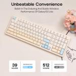 EPOMAKER Galaxy100 Lite QMK/VIA Gaming Keyboard with 8000mAh Battery and Numpad, 1800 Aluminum Mechanical Keyboard, USB-C/BT/2.4Ghz, Hot-Swap, Creamy Sound (Creamy White, Marble White Switch)