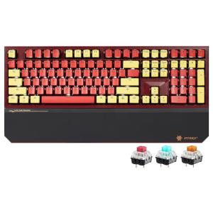 Hexgears X5 Wireless Mechanical Keyboard, Dual-Mode 2.4G/USB-C Ergonomic Full Size 108 Keys Keyboard, Kailh Box 3.0 Linear Switch, N-Key Rollover, Backlit Gaming Keyboards with Wrist Rest (Red Sun)
