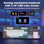 NACODEX AK35I V4 Customizable Wireless Gaming Mechanical Keyboard, Wired/Wireless 2.4G/BT, Gasket Structure, 10000mAh Battery, Full-Color RGB, 1.14-inch Color Screen, Knob, Multi-Function Keys.