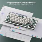 RK ROYAL KLUDGE X87 Gasket Mechanical Keyboard, 75% Wireless Gaming Keyboard with Touchable X-Plate & Volume Knob, Bluetooth/2.4GHz/Wired, Hot Swappable RGB Backlit (Green, Light Switch)