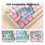 EPOMAKER TH108 Full Size Mechanical Keyboard, Wireless Gaming Keyboard with 8000mAh Battery, Creamy Gasket, 108 Keys, Hot Swap, Custom Driver, RGB Backlight (Pink, Sea Salt Silent)