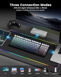 Keyporia X98 Wireless Mechanical Keyboard, RGB Backlit Custom Gaming Keyboard with Number Pad, BT5.0/2.4GHz/USB-C, Gasket Structure, Hot Swappable Pre-lubed Linear Switch, Side Printed PBT Keycaps