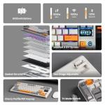 EPOMAKER RT85 Wireless Mechanical Keyboard with Joystick & DIY Screen, 8000mAh, BT/USB/2.4Ghz, Gasket, 5-Layer Paddings, Hot-Swap, PBT Keycap, 75% Gaming Keyboard (Retro White, Creamy Jade)