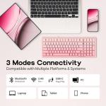 MechLands Aula F99 96% Wireless Gaming Keyboard, 8000mAh Battery, Creamy Gasket Mechanical Keyboard, BT/2.4GHz/USB-C, Hot-Swappable, Pre-lubed Linear Switch, Programmable RGB, Win/Mac (Pink Gradient)