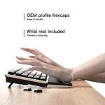 Hexgears X5 Wireless Mechanical Keyboard, Dual-Mode 2.4G/USB-C Ergonomic Full Size 108 Keys Keyboard, Kailh Box 3.0 Linear Switch, N-Key Rollover, Backlit Gaming Keyboards with Wrist Rest (Red Sun)