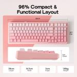 MechLands Aula F99 96% Wireless Gaming Keyboard, 8000mAh Battery, Creamy Gasket Mechanical Keyboard, BT/2.4GHz/USB-C, Hot-Swappable, Pre-lubed Linear Switch, Programmable RGB, Win/Mac (Pink Gradient)