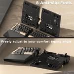 RK ROYAL KLUDGE RKS70 Ergonomic Split Keyboard, Wireless RGB Mechanical Keyboard with Bluetooth/2.4GHz/Wired, 75% Hot Swappable Gaming Keyboards with Fixed Wrist Rest, Pre-lubed Linear Creamy Switches