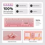 MechLands Aula F108 100% Wireless Gaming Keyboard, Full Size Custom Gasket Mechanical Keyboard, 4000mAh Battery, Programmable 108 Keys, Hot-Swappable, for Win/Mac (Pink Gradient)