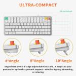 nuphy Air75 V3 Hot Swappable Wireless Mechanical Keyboard, 84 Keys 75% Custom Low Profile Keyboard with Knob, RGB Backlit, Gasket Mounted, Support Bluetooth/2.4GHz/USB-C,White-Red Nano