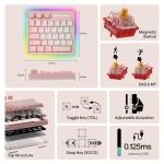KiiBoom Cybrix 29 Rapid Fast Wired Gaming Keyboard, 8Khz Polling, Aluminum & Acrylic One Handed Keyboard, 3 Programmable Knobs, Magnetic Switch, Adjustable Actuation, RGB Backlits, FR4 Plate (Pink)