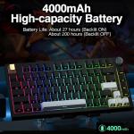 Keymatic Wireless Mechanical Keyboard,75% Hot Swappable Custom Keyboard with Knob,RGB Backlit,Side Printed PBT Keycaps,2.4GHz/USB-C/BT5.0 Mechanical Gaming Keyboards