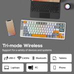 EPOMAKER RT85 Wireless Mechanical Keyboard with Joystick & DIY Screen, 8000mAh, BT/USB/2.4Ghz, Gasket, 5-Layer Paddings, Hot-Swap, PBT Keycap, 75% Gaming Keyboard (Retro White, Creamy Jade)