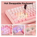 MechLands Aula F99 96% Wireless Gaming Keyboard, 8000mAh Battery, Creamy Gasket Mechanical Keyboard, BT/2.4GHz/USB-C, Hot-Swappable, Pre-lubed Linear Switch, Programmable RGB, Win/Mac (Pink Gradient)