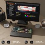 RK ROYAL KLUDGE RKS70 Ergonomic Split Keyboard, Wireless RGB Mechanical Keyboard with Bluetooth/2.4GHz/Wired, 75% Hot Swappable Gaming Keyboards with Fixed Wrist Rest, Pre-lubed Linear Creamy Switches