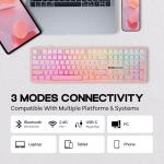 MechLands Aula F108 100% Wireless Gaming Keyboard, Full Size Custom Gasket Mechanical Keyboard, 4000mAh Battery, Programmable 108 Keys, Hot-Swappable, for Win/Mac (Pink Gradient)