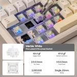 EPOMAKER Galaxy100 Lite QMK/VIA Gaming Keyboard with 8000mAh Battery and Numpad, 1800 Aluminum Mechanical Keyboard, USB-C/BT/2.4Ghz, Hot-Swap, Creamy Sound (Creamy White, Marble White Switch)