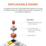 nuphy Air75 V3 Hot Swappable Wireless Mechanical Keyboard, 84 Keys 75% Custom Low Profile Keyboard with Knob, RGB Backlit, Gasket Mounted, Support Bluetooth/2.4GHz/USB-C,White-Red Nano
