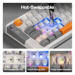 EPOMAKER RT85 Wireless Mechanical Keyboard with Joystick & DIY Screen, 8000mAh, BT/USB/2.4Ghz, Gasket, 5-Layer Paddings, Hot-Swap, PBT Keycap, 75% Gaming Keyboard (Retro White, Creamy Jade)