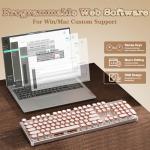 YUNZII QL108 Typewriter Style Mechanical Gaming Keyboard,Full Size Hot Swappable RGB Backlit Keyboards,Metal Panel Retro Punk Round Keycaps,USB Wired Computer Keyboard (Silver, Onyx Gray Switch)