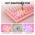 MechLands Aula F108 100% Wireless Gaming Keyboard, Full Size Custom Gasket Mechanical Keyboard, 4000mAh Battery, Programmable 108 Keys, Hot-Swappable, for Win/Mac (Pink Gradient)