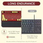 Hexgears X5 Wireless Mechanical Keyboard, Dual-Mode 2.4G/USB-C Ergonomic Full Size 108 Keys Keyboard, Kailh Box 3.0 Linear Switch, N-Key Rollover, Backlit Gaming Keyboards with Wrist Rest (Red Sun)