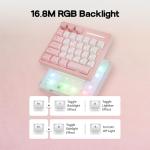 KiiBoom Cybrix 29 Rapid Fast Wired Gaming Keyboard, 8Khz Polling, Aluminum & Acrylic One Handed Keyboard, 3 Programmable Knobs, Magnetic Switch, Adjustable Actuation, RGB Backlits, FR4 Plate (Pink)