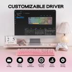 MechLands Aula F108 100% Wireless Gaming Keyboard, Full Size Custom Gasket Mechanical Keyboard, 4000mAh Battery, Programmable 108 Keys, Hot-Swappable, for Win/Mac (Pink Gradient)