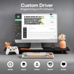 EPOMAKER RT85 Wireless Mechanical Keyboard with Joystick & DIY Screen, 8000mAh, BT/USB/2.4Ghz, Gasket, 5-Layer Paddings, Hot-Swap, PBT Keycap, 75% Gaming Keyboard (Retro White, Creamy Jade)