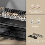 RK ROYAL KLUDGE RKS70 Ergonomic Split Keyboard, Wireless RGB Mechanical Keyboard with Bluetooth/2.4GHz/Wired, 75% Hot Swappable Gaming Keyboards with Fixed Wrist Rest, Pre-lubed Linear Creamy Switches