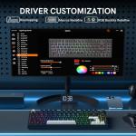 Keymatic Wireless Mechanical Keyboard,75% Hot Swappable Custom Keyboard with Knob,RGB Backlit,Side Printed PBT Keycaps,2.4GHz/USB-C/BT5.0 Mechanical Gaming Keyboards