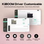 KiiBoom Cybrix 29 Rapid Fast Wired Gaming Keyboard, 8Khz Polling, Aluminum & Acrylic One Handed Keyboard, 3 Programmable Knobs, Magnetic Switch, Adjustable Actuation, RGB Backlits, FR4 Plate (Pink)