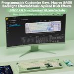 LEOBOG A98 - 96% Mechanical Keyboard Wireless Tri-Mode BT5.0/2.4GHz/USB-C, Creamy Keyboard with Number Pad, Gasket Structure Hot Swappable, RGB Backlit Green Gaming Keyboard with Knob for PC/Mac/Win