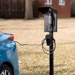 VIVO Outdoor EV Charging Stand with Weather Hood