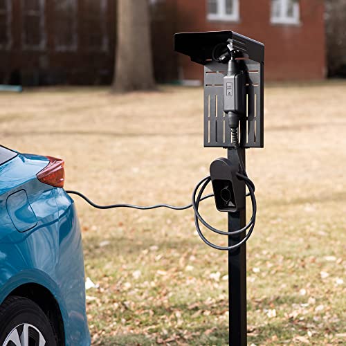 VIVO Outdoor EV Charging Stand with Weather Hood